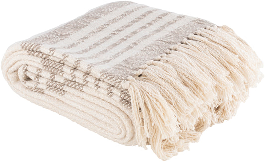 Neutral Striped Throw Blanket