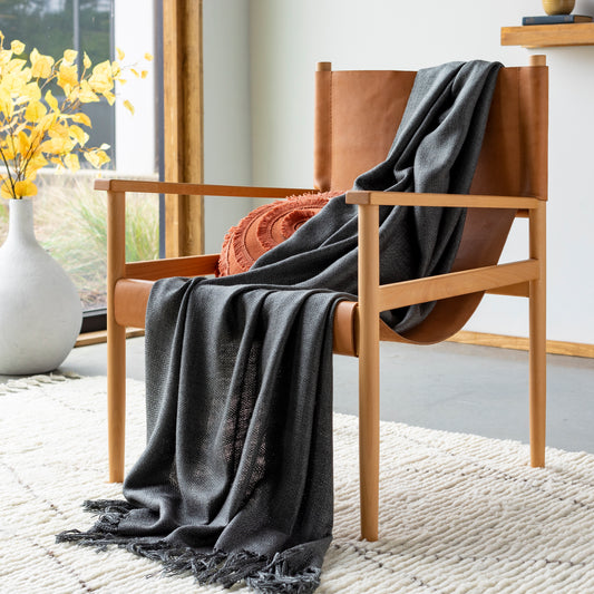 Tilly Charcoal Throw Blanket