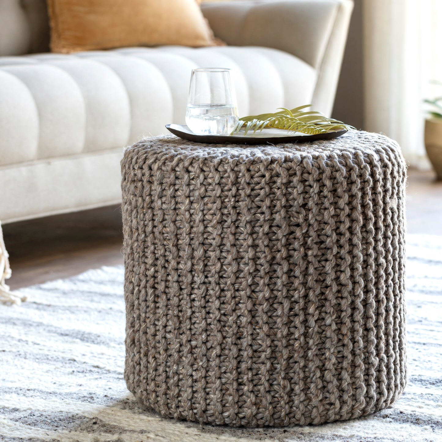 Tawny Prairie Pouf