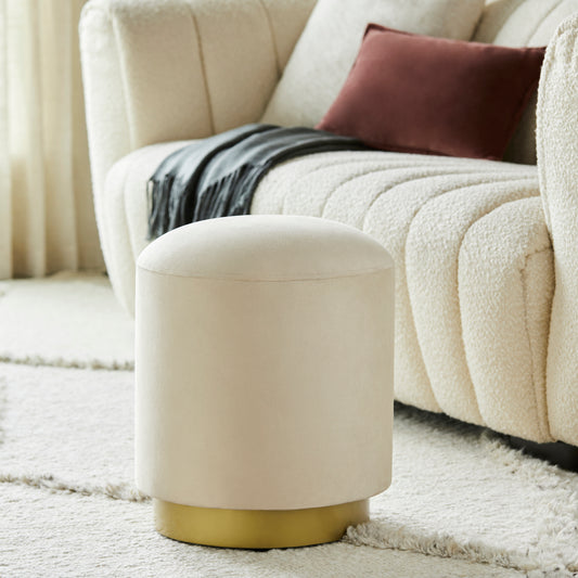 Roxie Gold and Ivory Ottoman